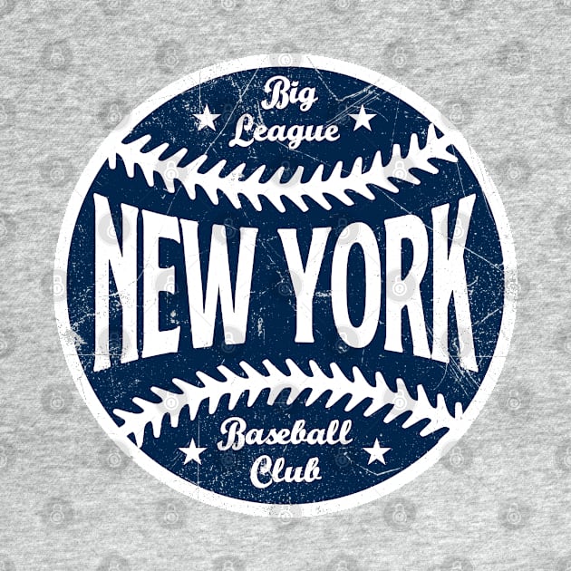 New York Retro Big League Baseball - White by KFig21